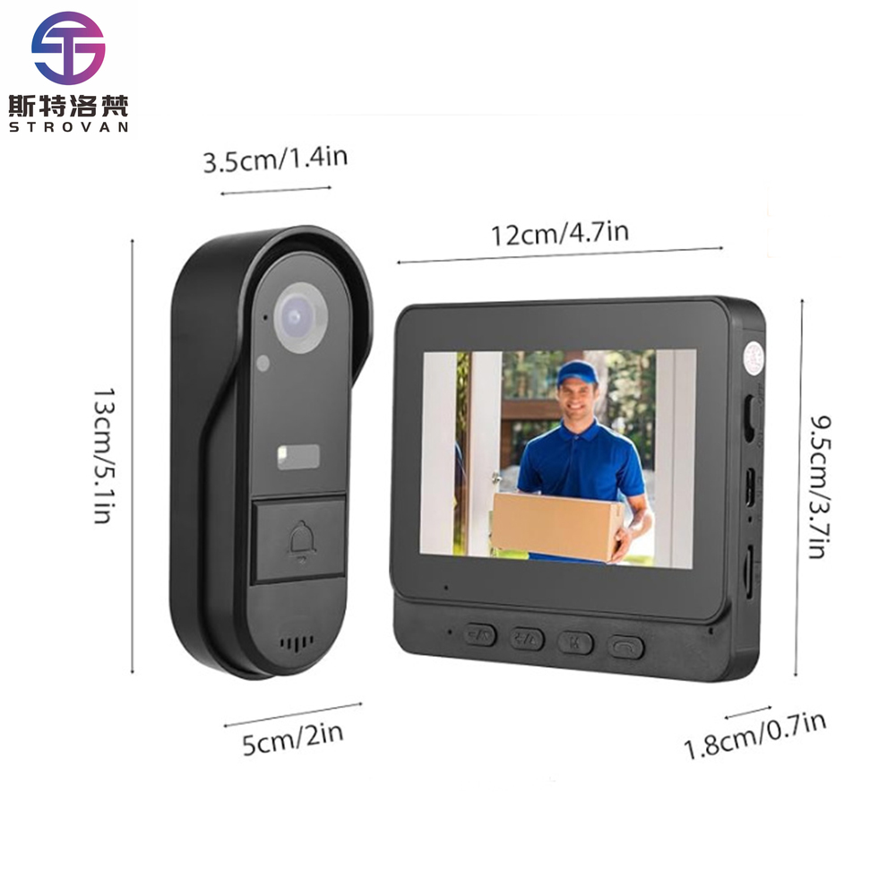 Smart Home Video Doorbell Installation - 4,3-inch slim deurbelsysteem met audiobel videoweergave