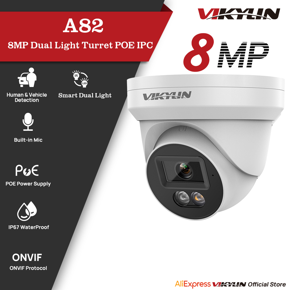 Smart Home Microsoft - VIKYLIN 8MP IP-beveiligingscamera Poe 4K Smart