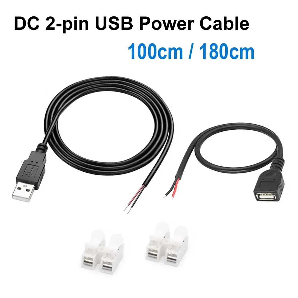Smart Power Strip - DC 2-pins USB-voedingskabel USB Man Vrouw