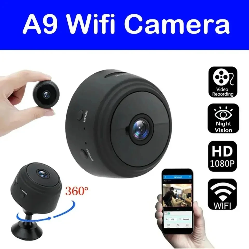 Smart Home Os - A9 Draagbare WiFi Draadloze Mini Camera