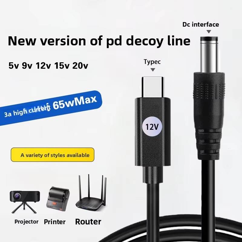 Smart Power Strip - DC 5.5x2.1mm mannelijke naar Type-C PD